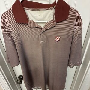 Old Row Alumni Burgundy Striped Polo Shirt